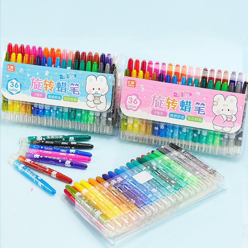 Детски въртящ се комплект цветни моливи (модел 810 – къс въртящ се молив; корпус от полипропилен; рефил 24 нюанса; тегло 89 г; печат на лого)