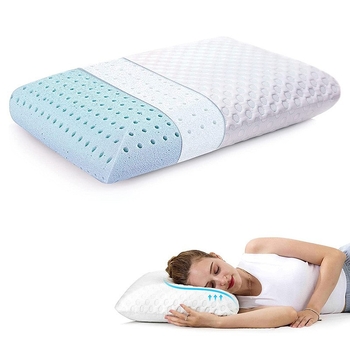 Memorinių putų pagalvė, stačiakampio formos, svoris 0.55-1.0 kg, poliesterio pluošto užvalkalas, atminties putų branduolys