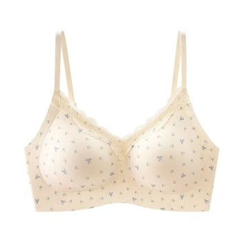BH fără cusături, model floral, cupă 3/4, susținere moale, respirabil, model lateral