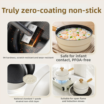 Pieno puodas su emaliuota keramikos danga, geležies korpusas, nelipantis paviršius, stiklinis dangtis, viskas viename sriubų puode