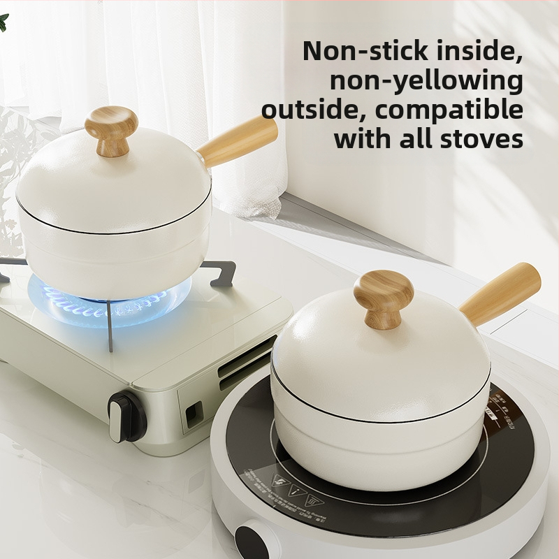 Pieno puodas su emaliuota keramikos danga, geležies korpusas, nelipantis paviršius, stiklinis dangtis, viskas viename sriubų puode