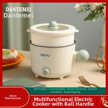 Elektrinė kepimo puodukas su kamuoliuko rankena, DTM-ball modelis, talpa iki 2 L, 2–3 asmenims, juoda keraminė neprilimpančios vidinės dalies, valdymas mygtuku, izoliacija ir greitas garavimas