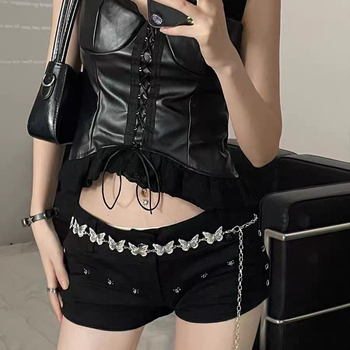 Juosmens grandinė su drugelio motyvu, retro boho stilius, lydinio medžiaga, 120 cm ilgio, moterims