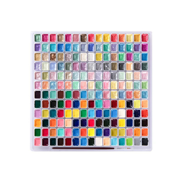 Giorgione Pärlise läikega tahked akvarellvärvid komplekt, 180 värvi, 3 g maht, PP plastikust karp