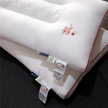 Латексен калъф за възглавница за шия с бродерия на символа двойна щастие, правоъгълна форма, естествен латекс, ядро от чист памук, тегло 3–4 кг, възможност за персонализация