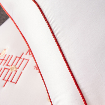 Латексен калъф за възглавница за шия с бродерия на символа двойна щастие, правоъгълна форма, естествен латекс, ядро от чист памук, тегло 3–4 кг, възможност за персонализация