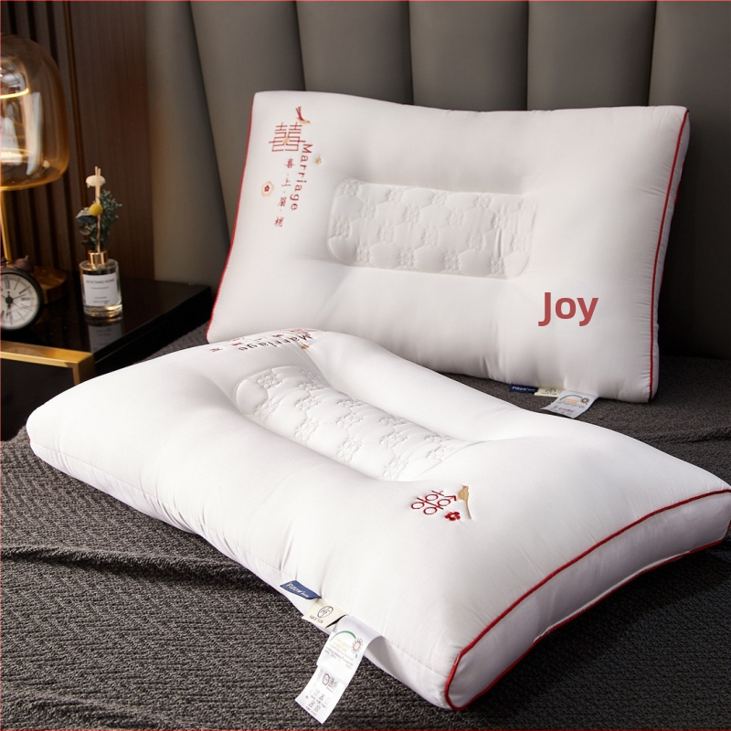 Latex kaklo pagalvės užvalkalas su laimingumo ženklu siuvinėjimu, stačiakampė forma, natūralus lateksas, pagalvės branduolys iš 100% medvilnės, svoris 3–4 kg, kvėpuojanti, pritaikymas