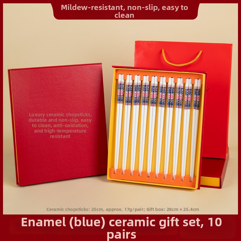 Porcelanski štapići za jelo – svijetlo luksuzni retro stil, cvjetni uzorak, uključena poklon kutija, moguć ispis logotipa