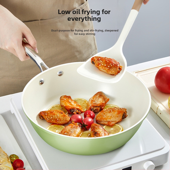 Wok su keraminiu nelipniu danga, geležinis korpusas, modelis ACTAE, stiklinis dangtelis, tinkamas bendrosioms viryklėms