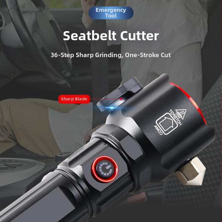 LED žibintuvė iš aliuminio lydinio, 5500mAh baterija, galia 30W, rankinis įkrovimas, diapazonas iki 500 m