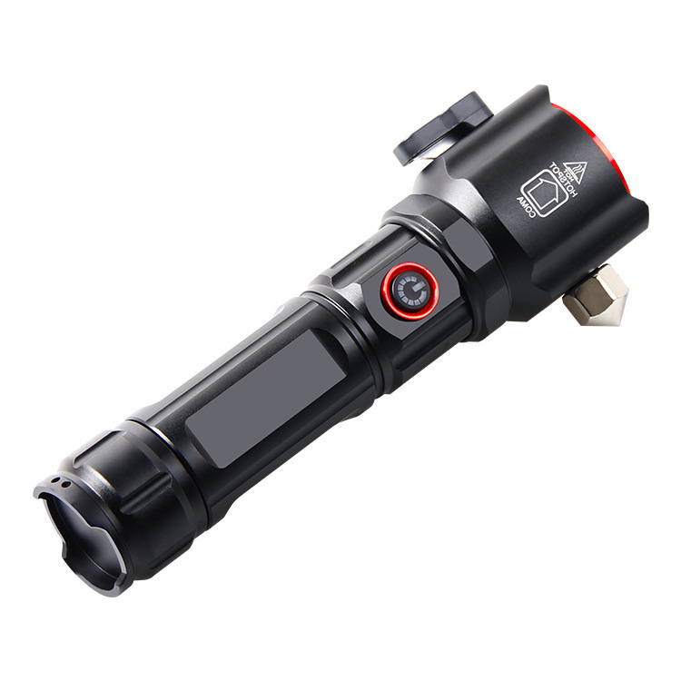 LED žibintuvė iš aliuminio lydinio, 5500mAh baterija, galia 30W, rankinis įkrovimas, diapazonas iki 500 m