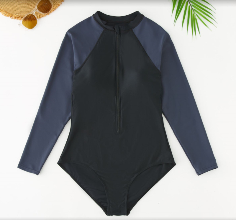 Γυναικείος ολόσωμος μαγιό με επένδυση στο στήθος, 82% νάιλον ύφασμα, φλοράλ μοτίβο