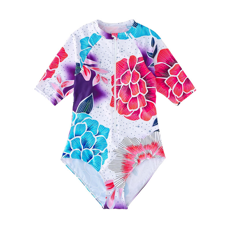 Γυναικείος ολόσωμος μαγιό με επένδυση στο στήθος, 82% νάιλον ύφασμα, φλοράλ μοτίβο