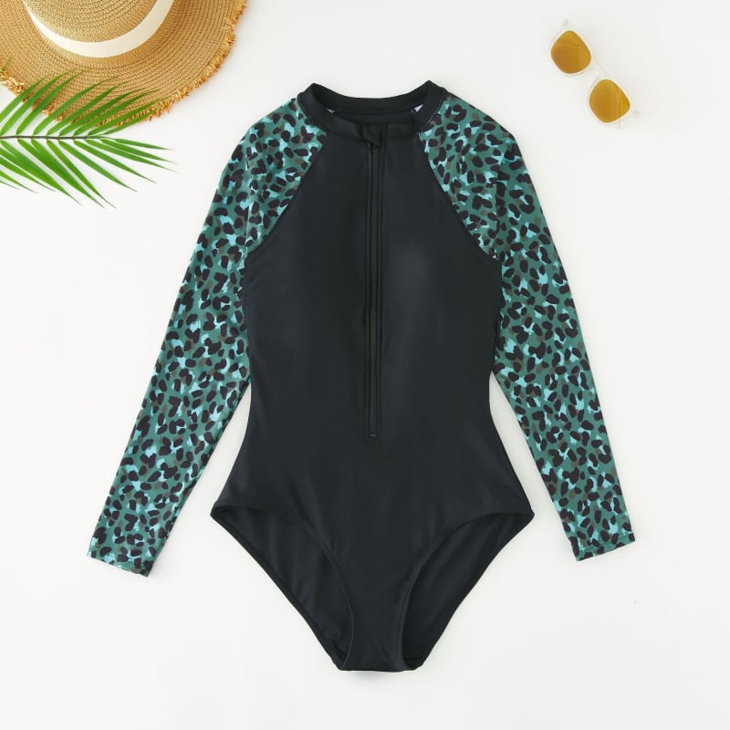 Γυναικείος ολόσωμος μαγιό με επένδυση στο στήθος, 82% νάιλον ύφασμα, φλοράλ μοτίβο