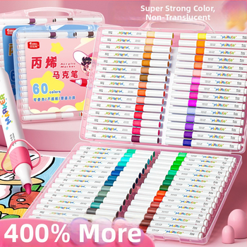 Akrilinis markeris vaikams – nepermatomas spalvos, akvarelės menams, papildomas kitais atspalviais