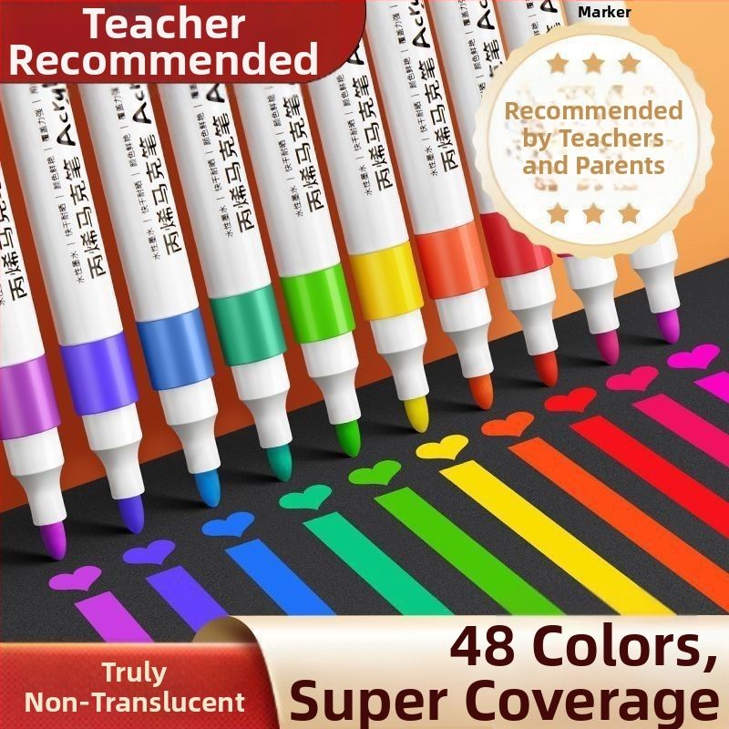 Akrilinis markeris vaikams – nepermatomas spalvos, akvarelės menams, papildomas kitais atspalviais