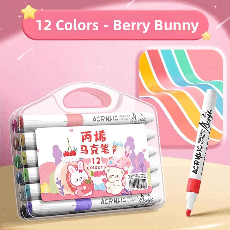 Akrilinis markeris vaikams – nepermatomas spalvos, akvarelės menams, papildomas kitais atspalviais