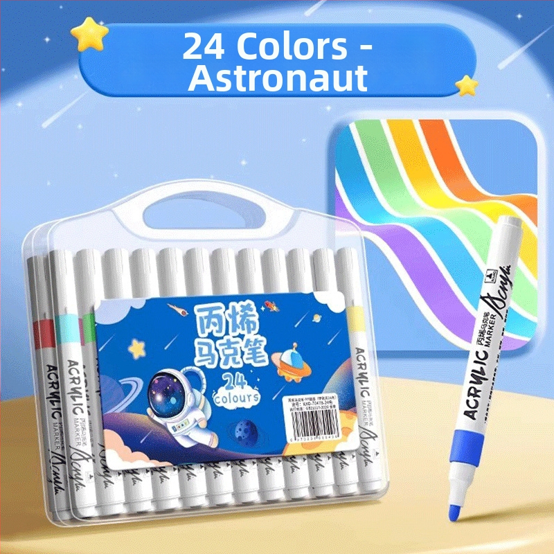 Akrilinis markeris vaikams – nepermatomas spalvos, akvarelės menams, papildomas kitais atspalviais