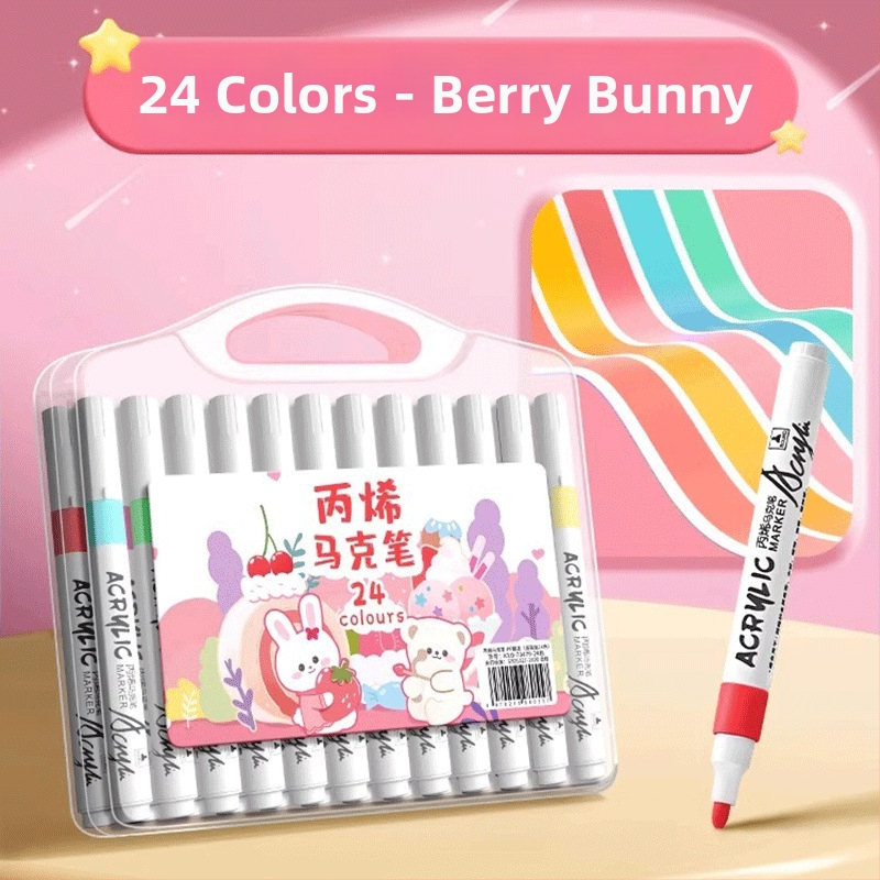 Akrilinis markeris vaikams – nepermatomas spalvos, akvarelės menams, papildomas kitais atspalviais