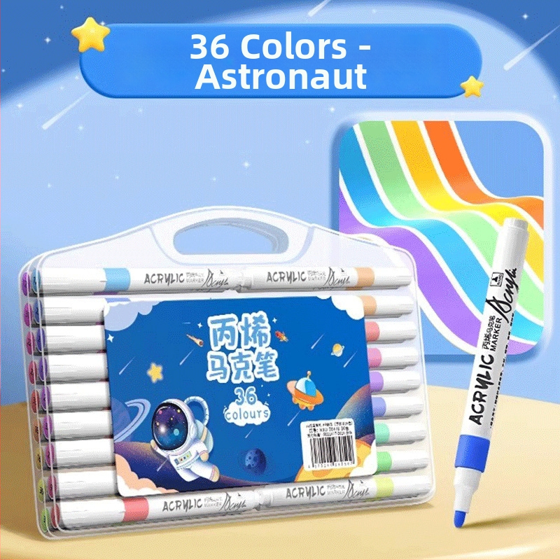 Akrilinis markeris vaikams – nepermatomas spalvos, akvarelės menams, papildomas kitais atspalviais