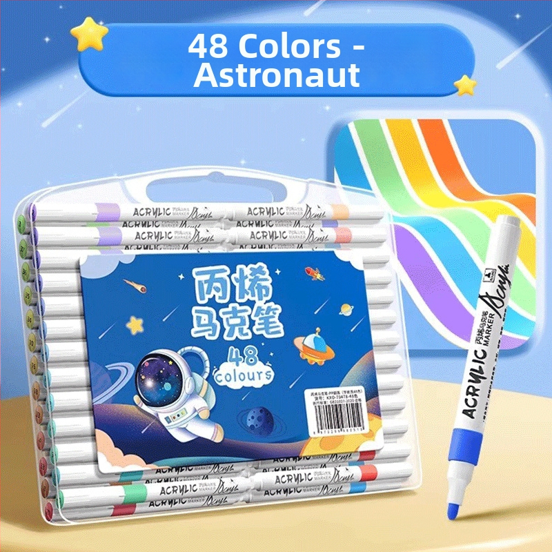 Akrilinis markeris vaikams – nepermatomas spalvos, akvarelės menams, papildomas kitais atspalviais