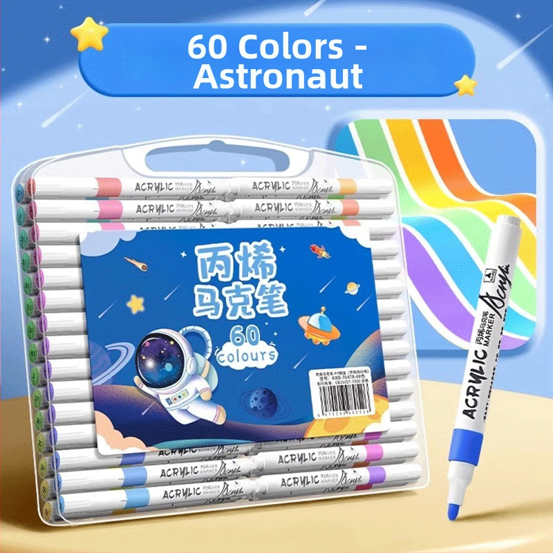 Akrilinis markeris vaikams – nepermatomas spalvos, akvarelės menams, papildomas kitais atspalviais