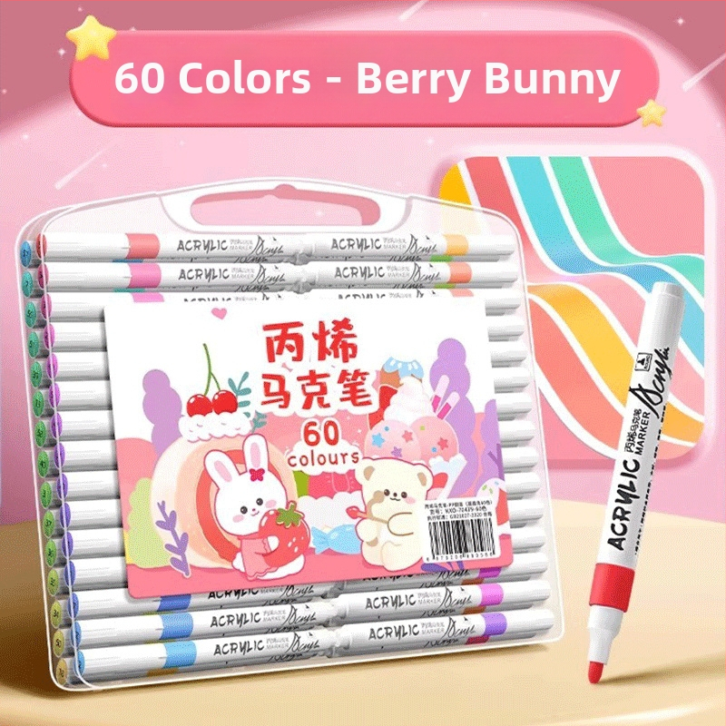 Akrilinis markeris vaikams – nepermatomas spalvos, akvarelės menams, papildomas kitais atspalviais