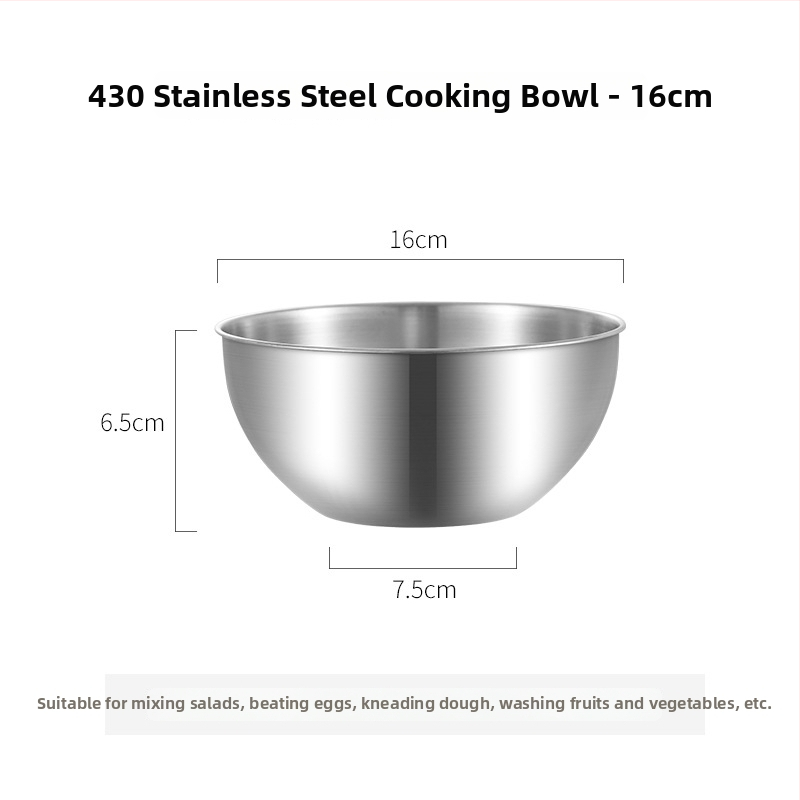 Nerūdijančio plieno baseinas su integruota skale, skirtas daržovėms plauti ir tešlai minkyti — apvalus virtuvės dubuo