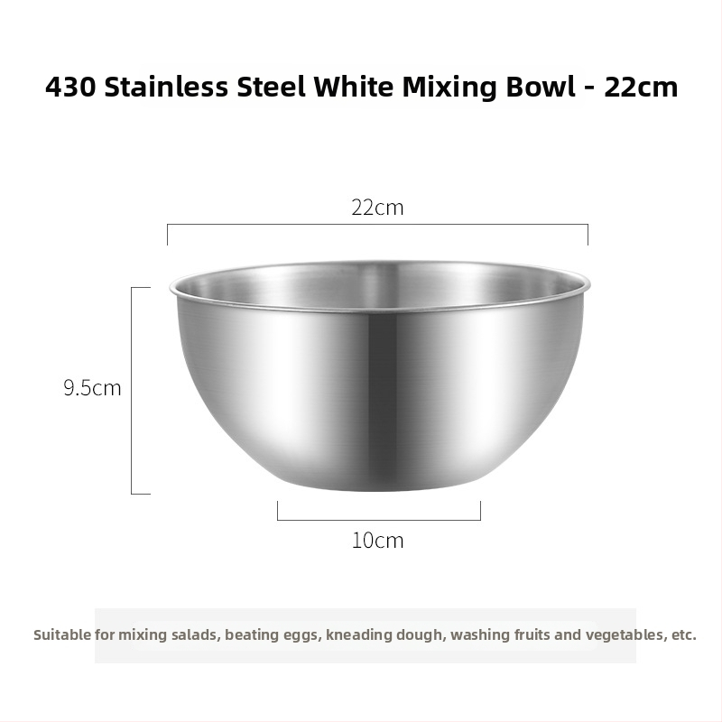 Nerūdijančio plieno baseinas su integruota skale, skirtas daržovėms plauti ir tešlai minkyti — apvalus virtuvės dubuo