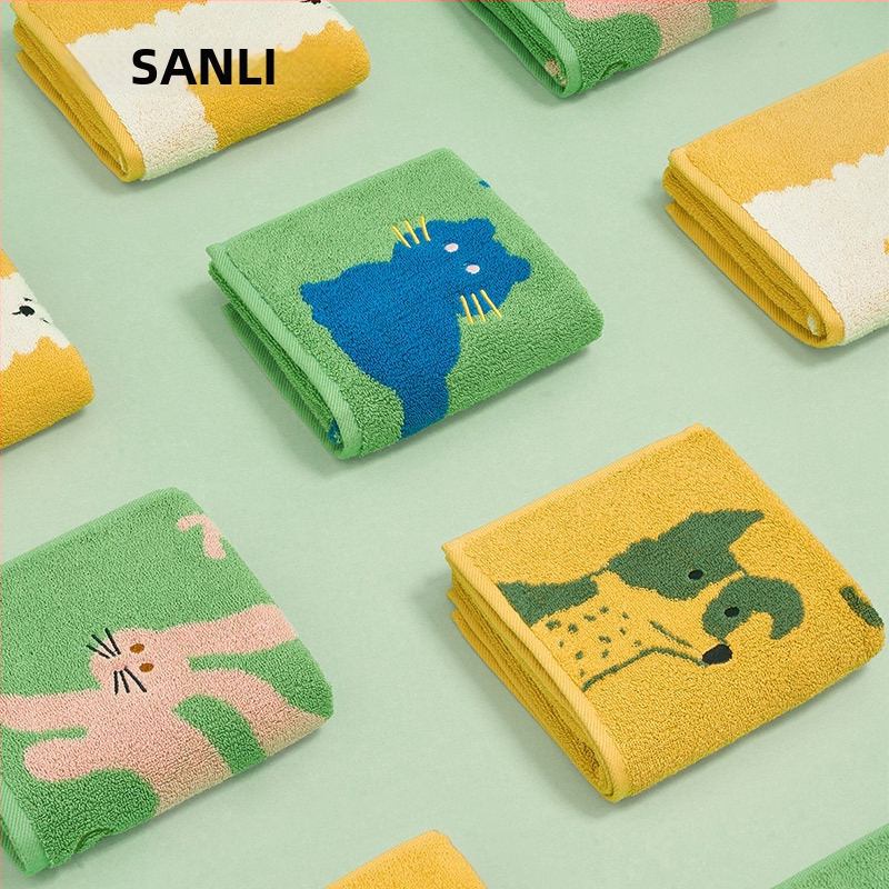 Sanli laste karikatüüriline ruutnäorätik, puuvillane, 32s lõng, džakard-kude, vee imendumine 5–10 s