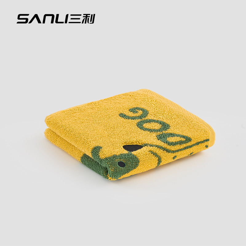 Sanli vaikiškas karikatūrų kvadratinis veido rankšluostis, medvilnė, 32s gija, jacquard audinys, vandens įsisavinimas 5–10 s