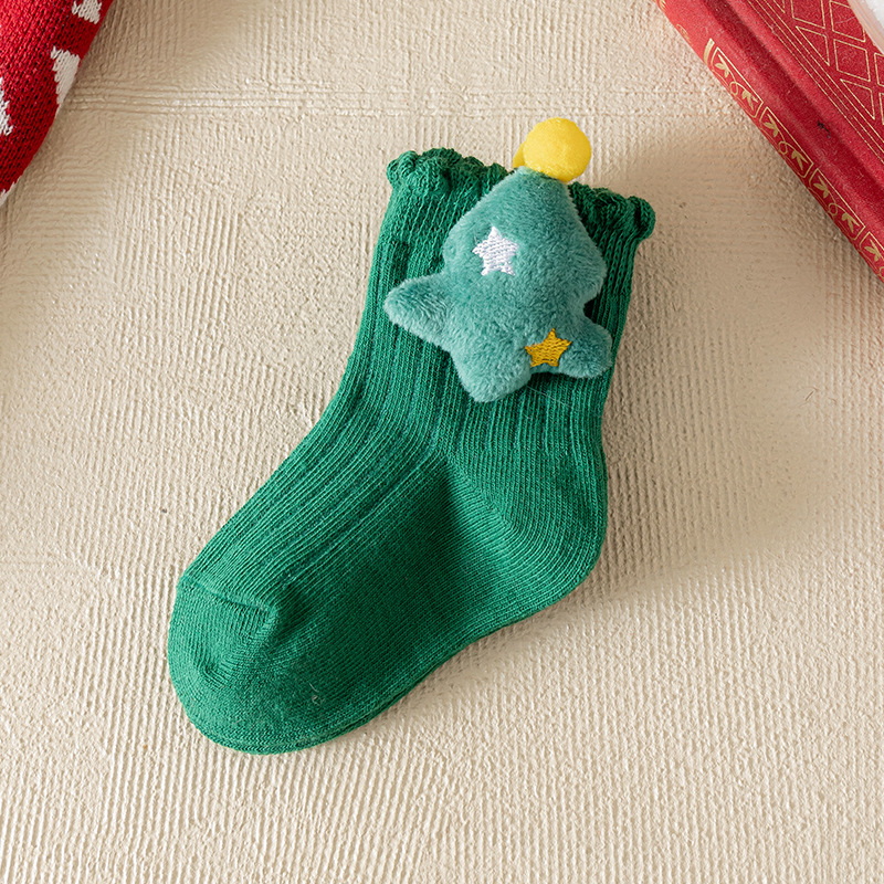 Dječje čarape od češljanog pamuka, jacquard pletenina, jednostavan uzorak, srednja dužina čarape, prozračne i upijaju vlagu.