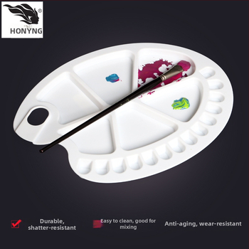 Xueshan Snow Mountain Daugiafunkcinė paletė su 10 skylėmis HB-710, ovalo formos plastikinė tapybos priemonė