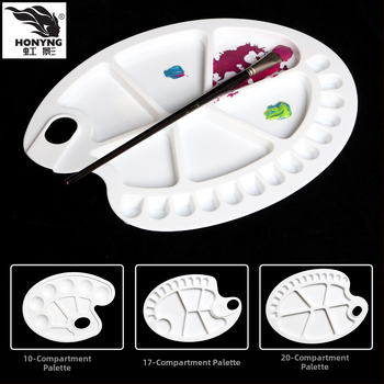 Xueshan Snow Mountain Daugiafunkcinė paletė su 10 skylėmis HB-710, ovalo formos plastikinė tapybos priemonė