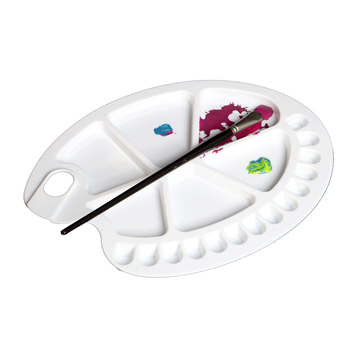 Xueshan Snow Mountain Многофункционална палитра HB-710 с 10 дупки, елипсовидна пластмасова палитра за рисуване