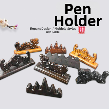 Rašiklio laikiklis kalnų stiliuje – penkių pirštų dizainas, mediena: mahagoni ir katalpa, Weizhuang, modelis Mahogany Pen Mountain