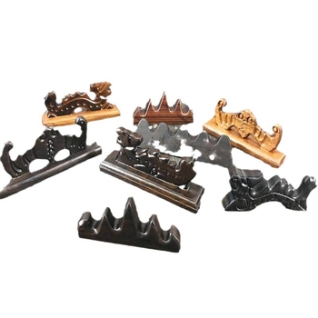 Rašiklio laikiklis kalnų stiliuje – penkių pirštų dizainas, mediena: mahagoni ir katalpa, Weizhuang, modelis Mahogany Pen Mountain