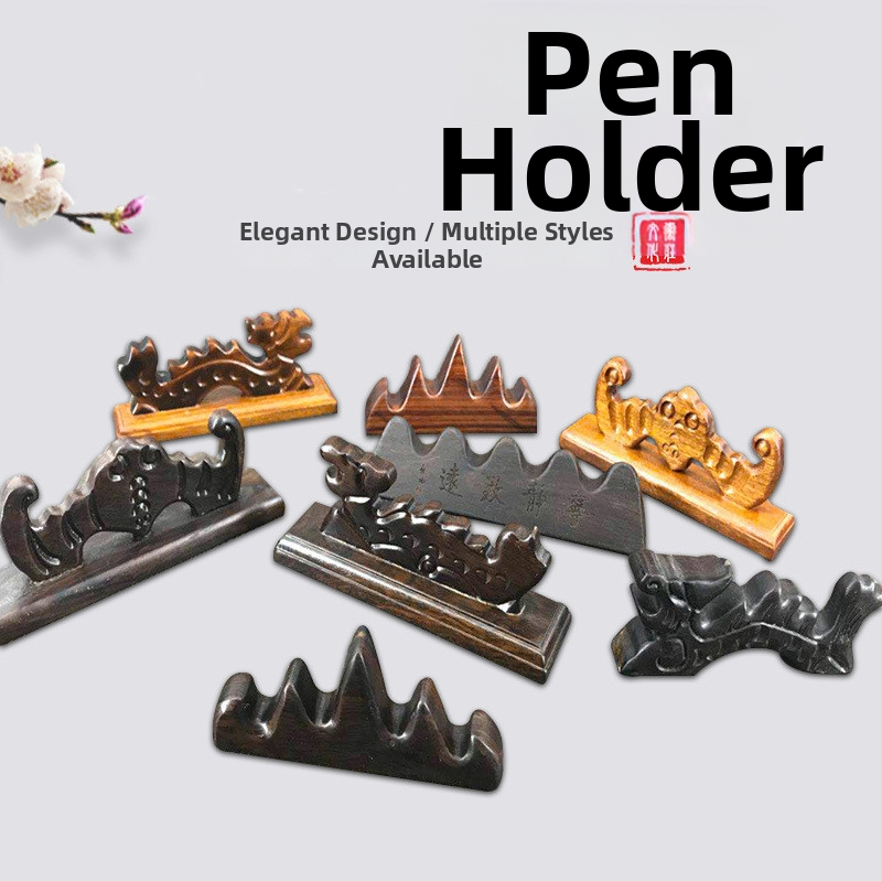 Rašiklio laikiklis kalnų stiliuje – penkių pirštų dizainas, mediena: mahagoni ir katalpa, Weizhuang, modelis Mahogany Pen Mountain