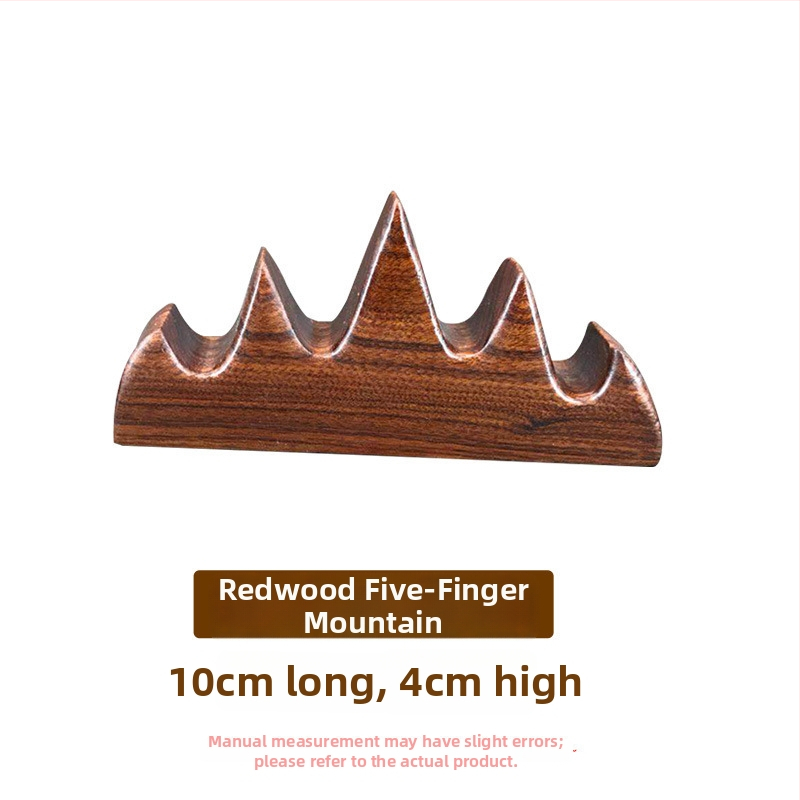 Rašiklio laikiklis kalnų stiliuje – penkių pirštų dizainas, mediena: mahagoni ir katalpa, Weizhuang, modelis Mahogany Pen Mountain