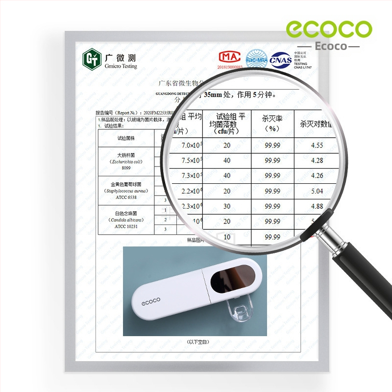 Ecoco UV steriliseerija hambaharjale, seinale kinnitatav ilman puurimiseta, plastikust hoidik ja ladustamisriiul