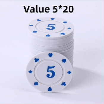 Žetonų rinkinys Mahjongui ir kortų žaidimams, Texas Hold'em – 38 mm, PP medžiaga, dvipusiai storinti žetonai, atsparūs dilimui, pilnas rinkinys