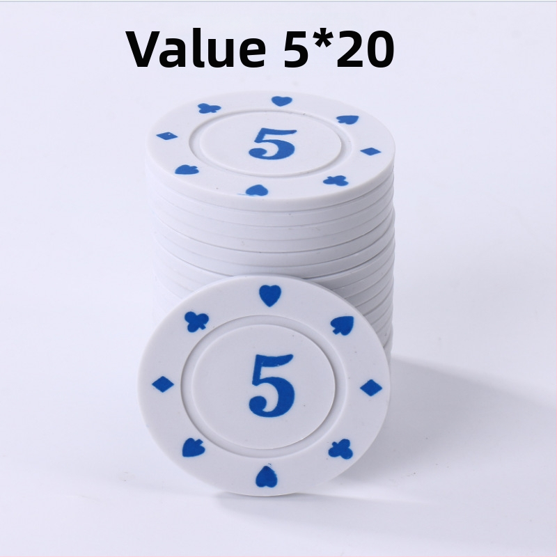 Žetonų rinkinys Mahjongui ir kortų žaidimams, Texas Hold'em – 38 mm, PP medžiaga, dvipusiai storinti žetonai, atsparūs dilimui, pilnas rinkinys