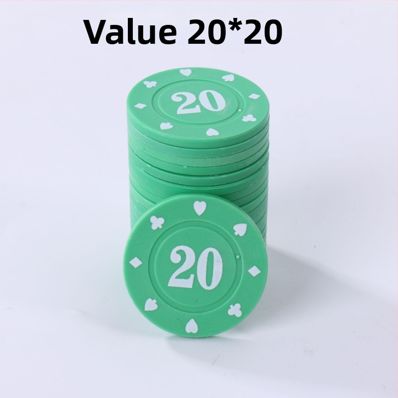 Žetonų rinkinys Mahjongui ir kortų žaidimams, Texas Hold'em – 38 mm, PP medžiaga, dvipusiai storinti žetonai, atsparūs dilimui, pilnas rinkinys