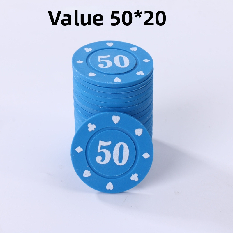 Žetonų rinkinys Mahjongui ir kortų žaidimams, Texas Hold'em – 38 mm, PP medžiaga, dvipusiai storinti žetonai, atsparūs dilimui, pilnas rinkinys