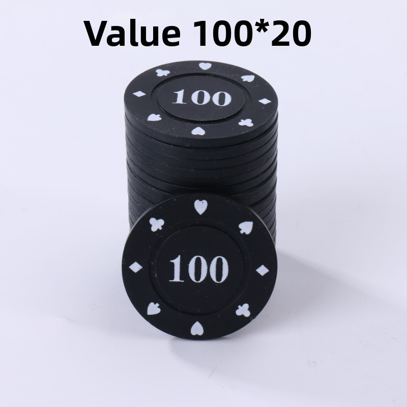 Žetonų rinkinys Mahjongui ir kortų žaidimams, Texas Hold'em – 38 mm, PP medžiaga, dvipusiai storinti žetonai, atsparūs dilimui, pilnas rinkinys