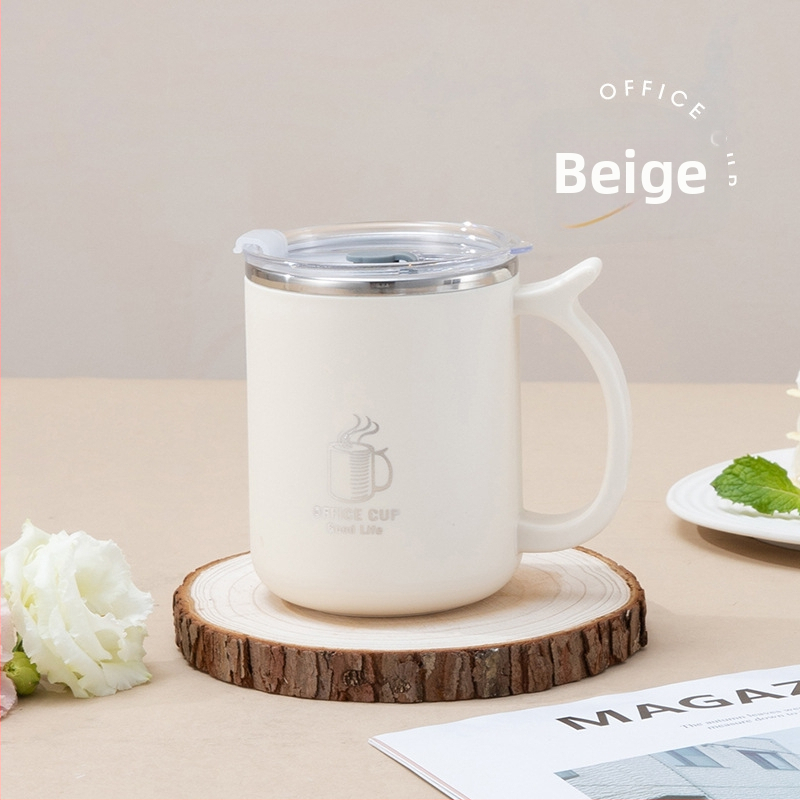 KEBI 304 nerūdijančio plieno dviejų sienų izoliacinis vandens puodelis su PP dangteliu