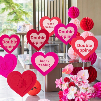 Exquisite popierinis vestuvinis papuošalas su širdimi ir žodžiu