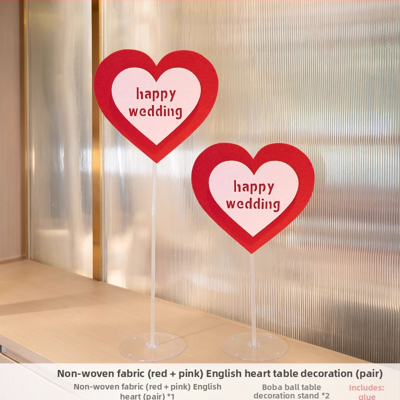 Exquisite popierinis vestuvinis papuošalas su širdimi ir žodžiu