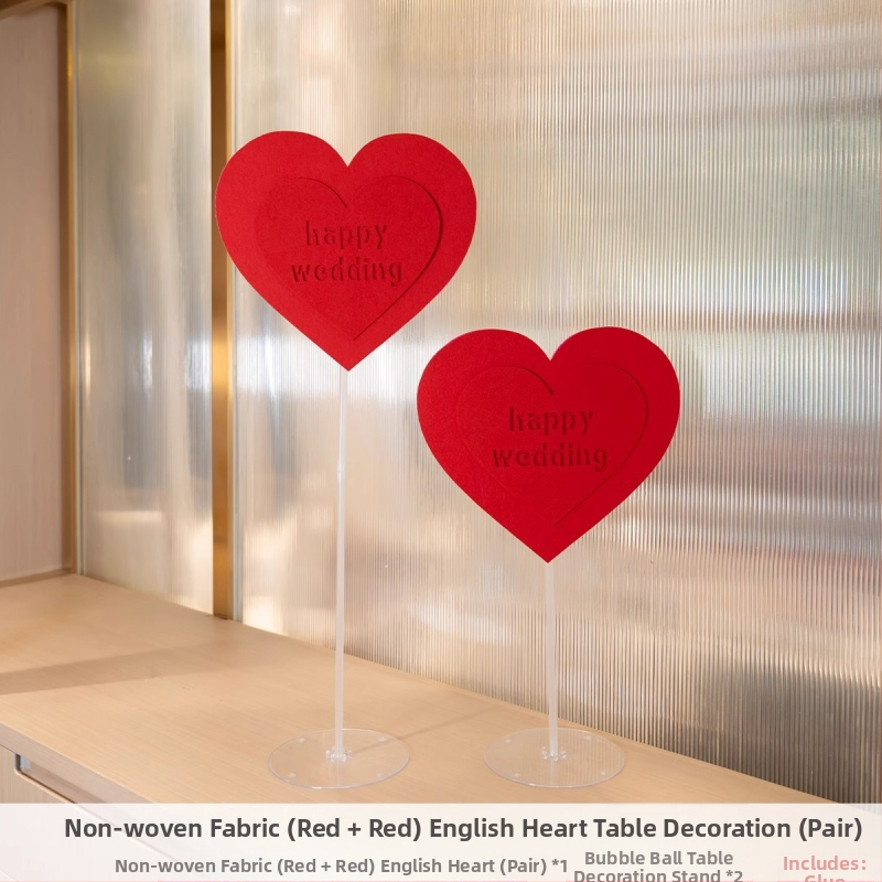 Exquisite popierinis vestuvinis papuošalas su širdimi ir žodžiu