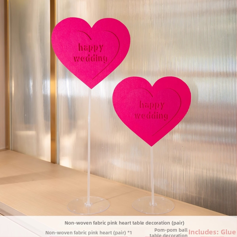 Exquisite popierinis vestuvinis papuošalas su širdimi ir žodžiu